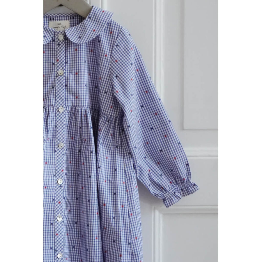 Konges Slojd Sukienka French Dress Jaquard Check - obrazek 2