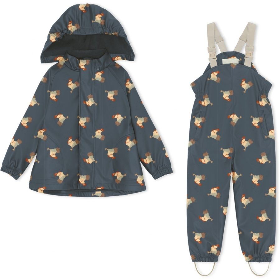 Konges Slojd Zestaw Na Deszcz Rainy Set Palme Rainwear Set Early Bird/Turbulence