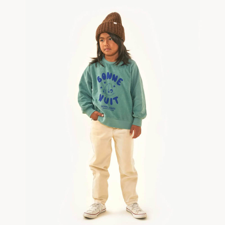 Tinycottons Bluza Bonne Nuit Fern/Indigo - obrazek 3
