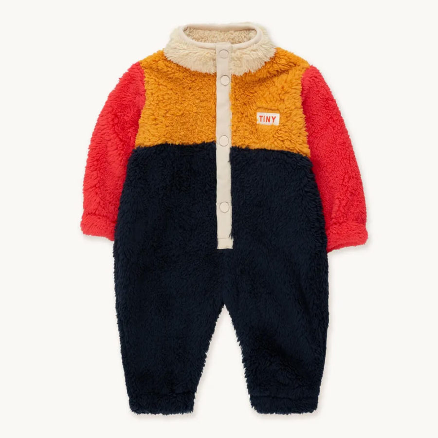 Tinycottons Kombinezon Polarowy Mono Color Block Sherpa