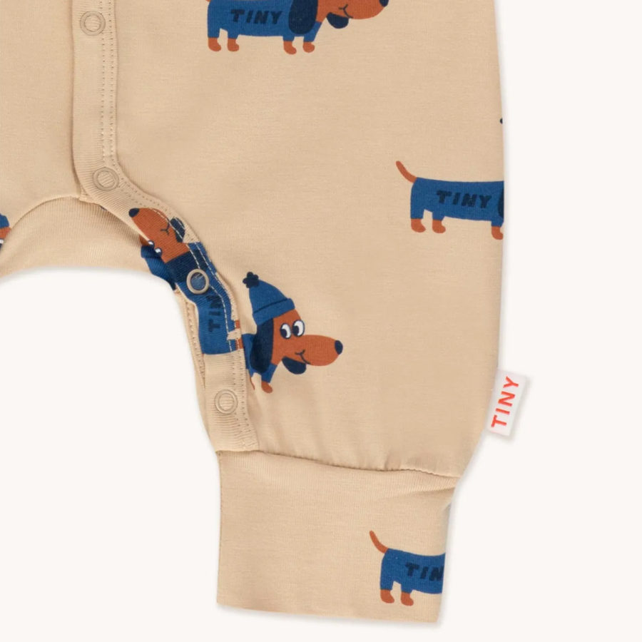 Tinycottons Rampers Dogs One-Piece Taupe Indigo - obrazek 2