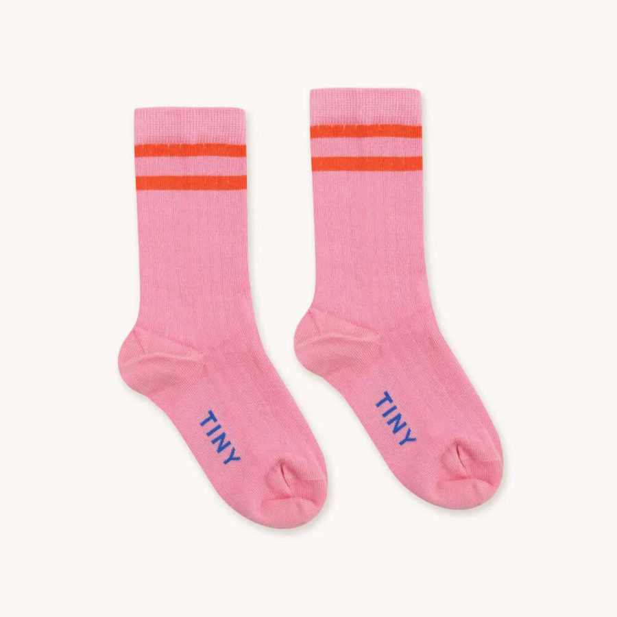 Tinycottons Skarpetki W Paski Medium Stripes 2 Pak Soft Pink Powder Pink - obrazek 4