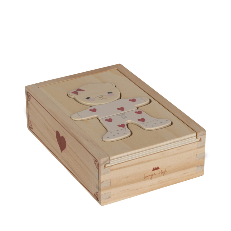 Konges Slojd Układanka Drewniana Teddy Red