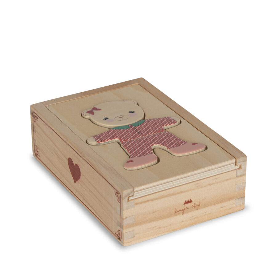 Konges Slojd Układanka Drewniana Teddy Red - obrazek 2