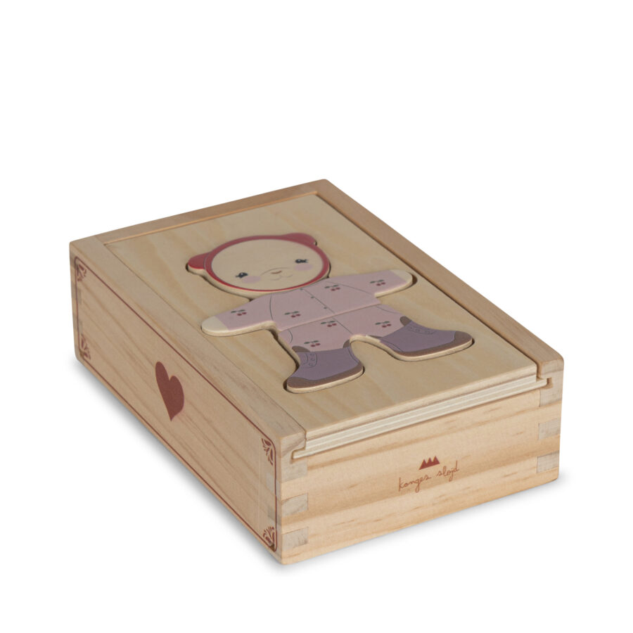 Konges Slojd Układanka Drewniana Teddy Red - obrazek 3