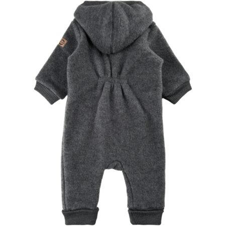 Mikk-Line kombinezon merino w kolorze anthracite melange z uroczym kapturem na gorszą pogodę