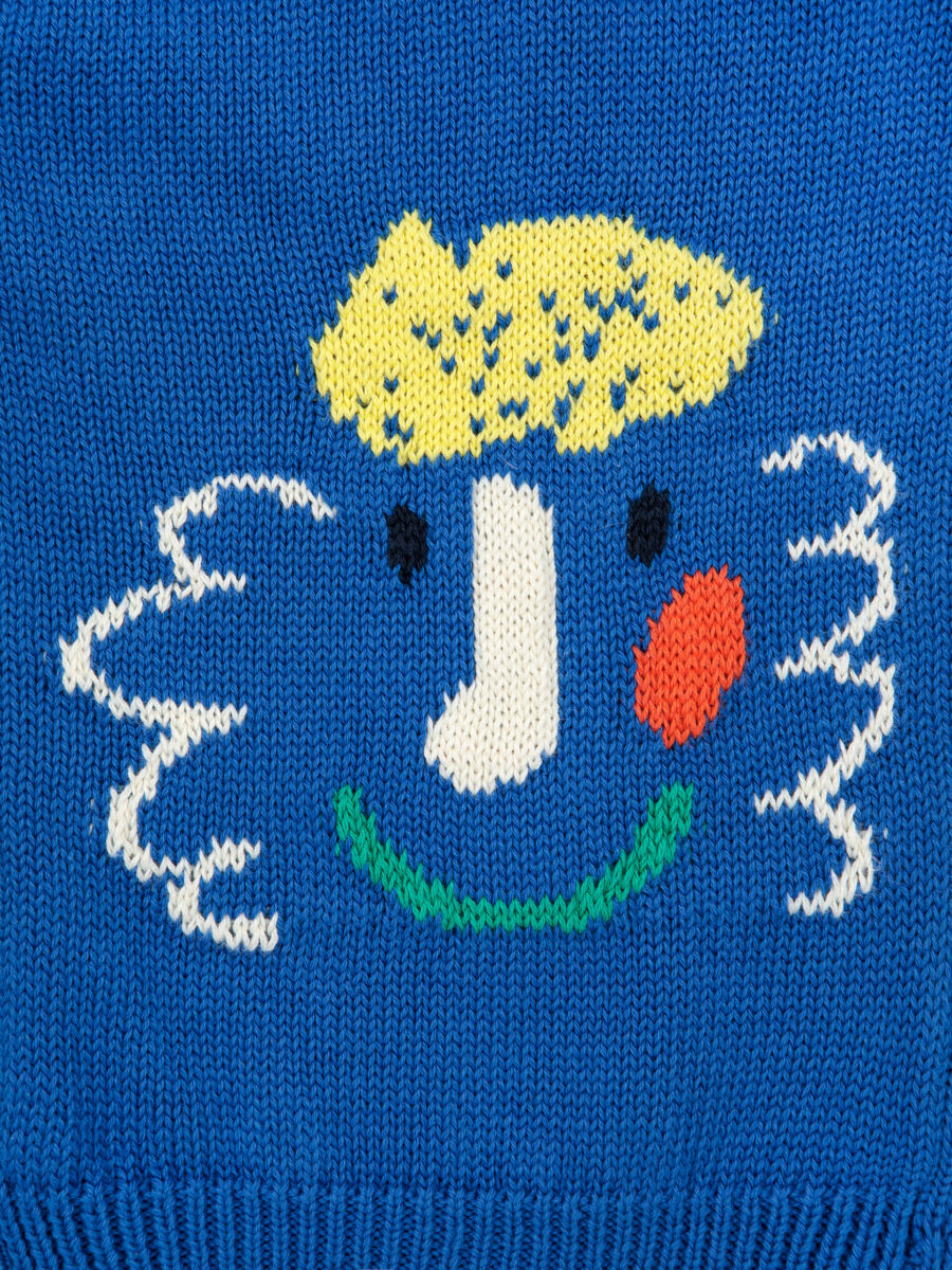 Bobo Choses Kardigan Happy Mask Blue - obrazek 2