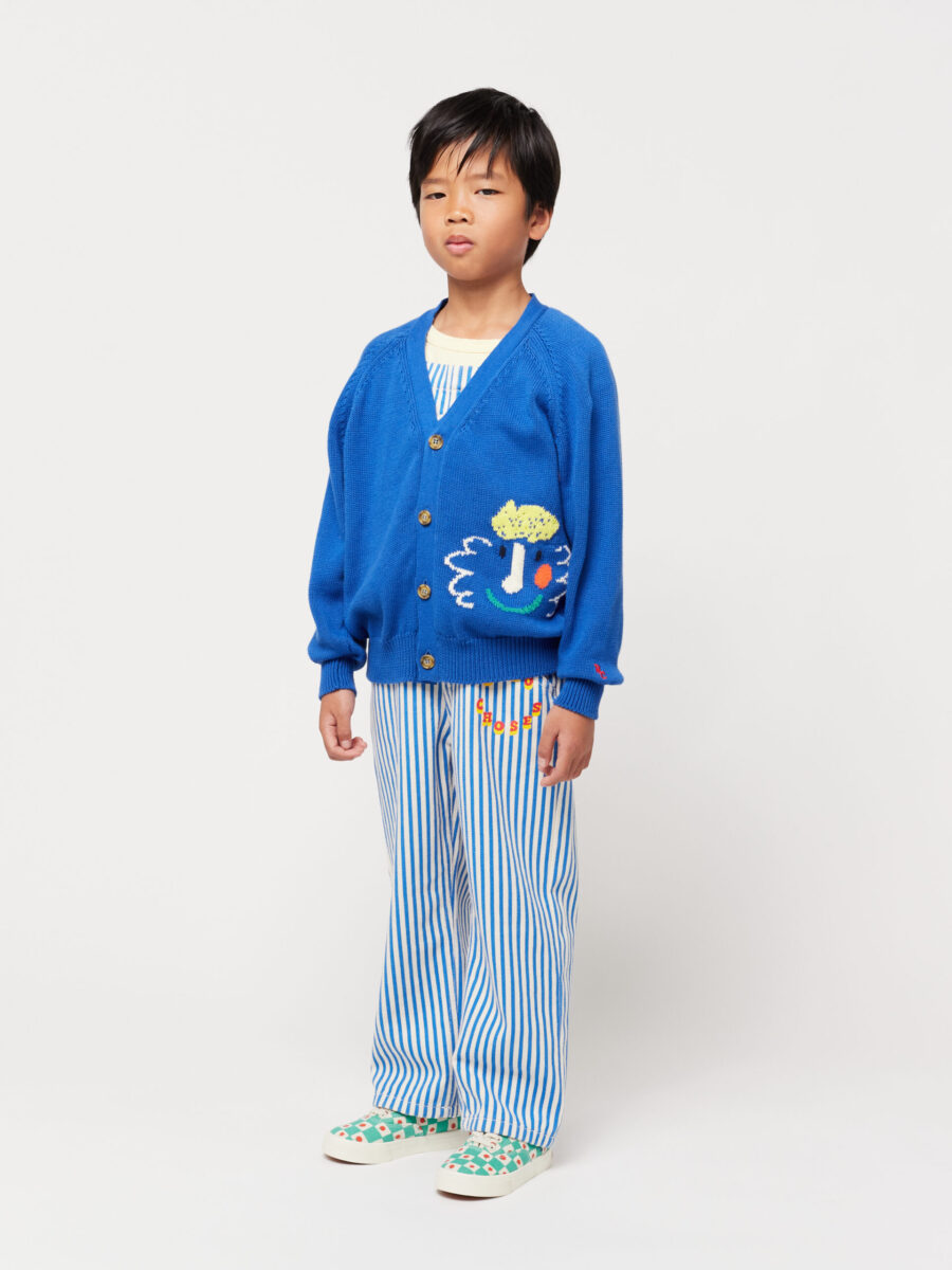 Bobo Choses Kardigan Happy Mask Blue - obrazek 8