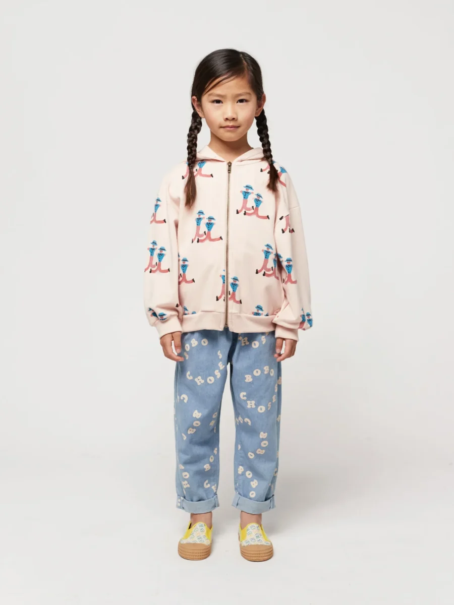 Bobo Choses Bluza Na Zamek Dancing Giants Light Pink - obrazek 5