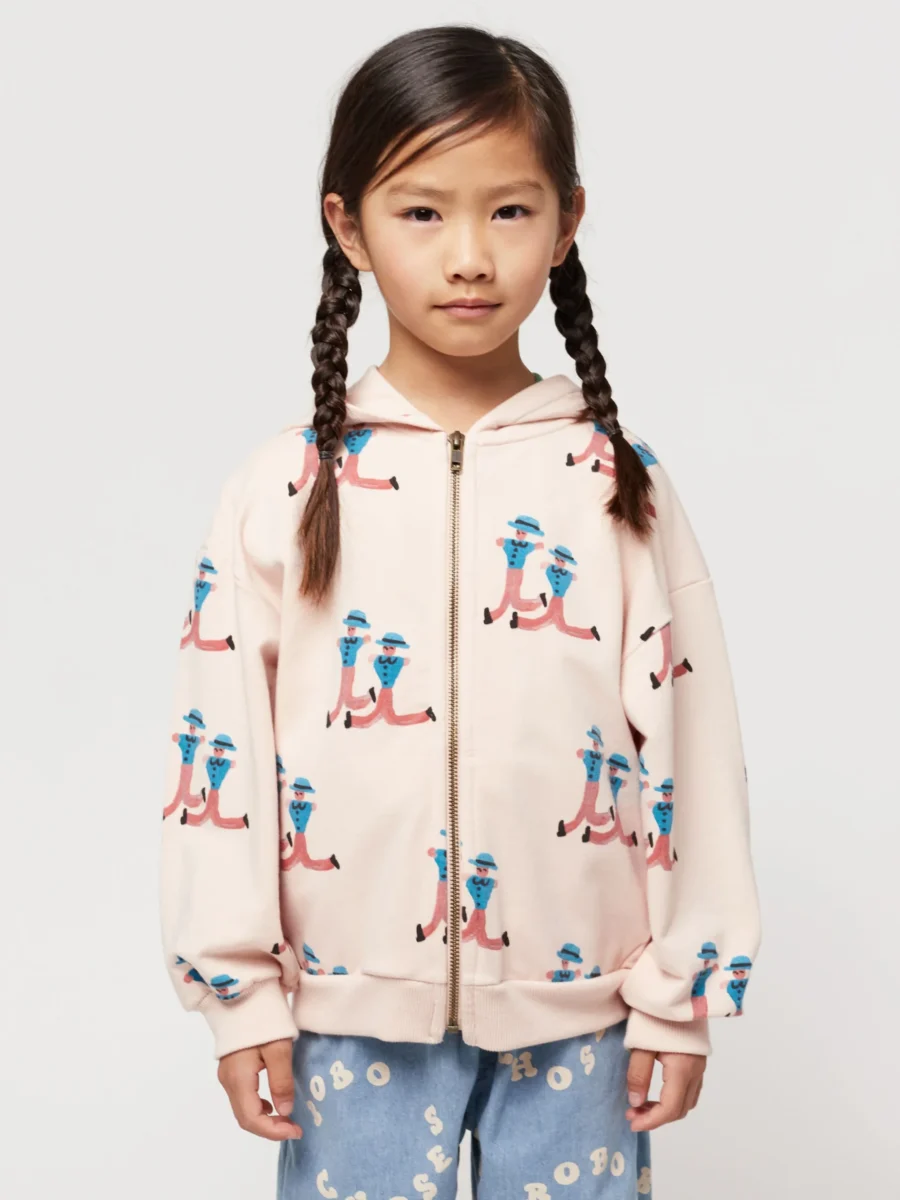 Bobo Choses Bluza Na Zamek Dancing Giants Light Pink - obrazek 3