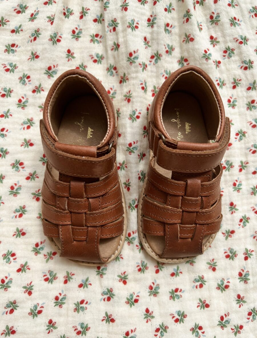 Konges Slojd Sandały Skórzane Lapinou Strap Cognac - obrazek 3