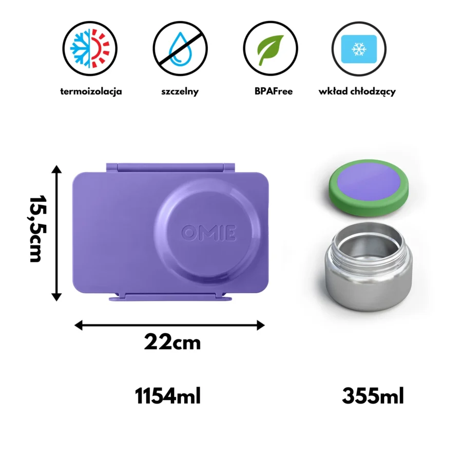 Omie Lunch Box Z Termosem Omiebox Up Galaxy Purple - obrazek 6
