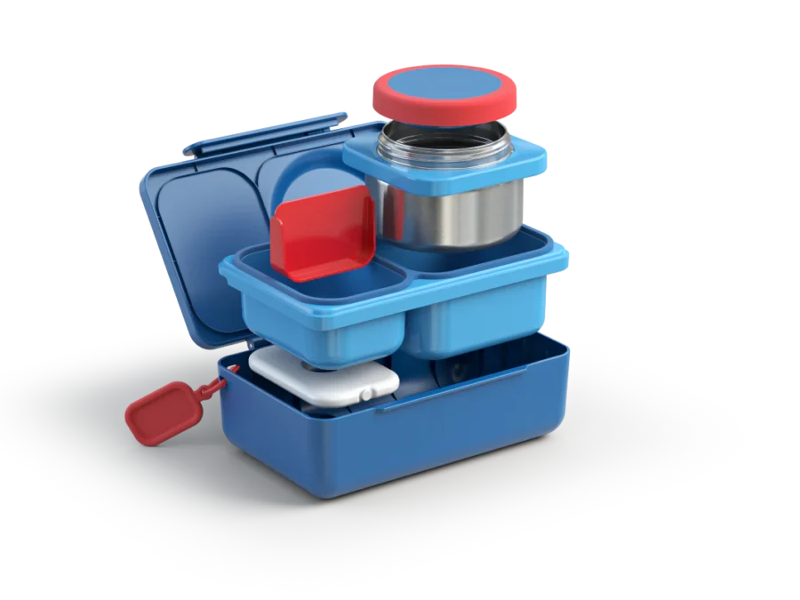 Omie Lunch Box Z Termosem Omiebox Up Blue - obrazek 3