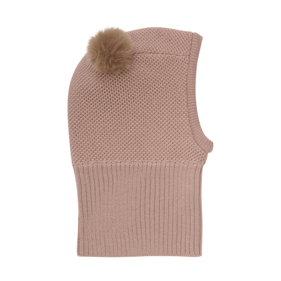 Huttelihut Kominiarka Wełniana Windstop w. Pompoms Mahogany Rose - obrazek 3