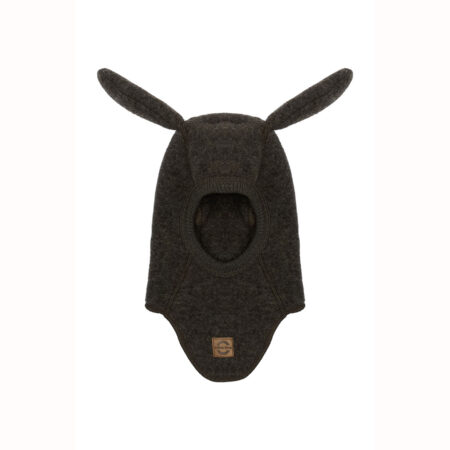 Mikk-Line Kominiarka Wełniana Merino w Bunny Ears Dark Brown Melange