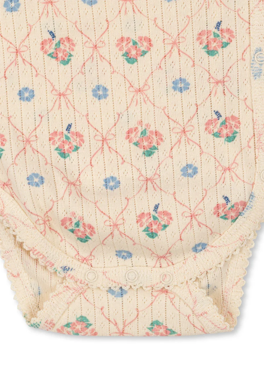 Konges Slojd Body Newborn Minnie Gots Fleur Decor - obrazek 3