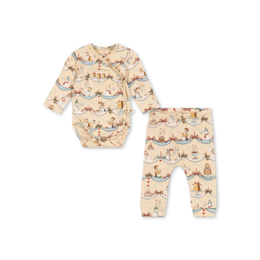 Konges Slojd Piżama Zestaw Newborn Basic Sugar Pie
