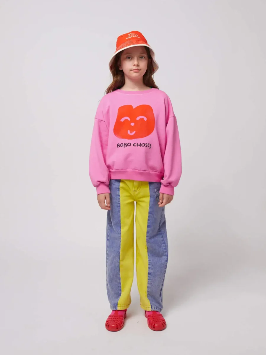 Bobo Choses Bluza Joyful Face Fuchsia - obrazek 3