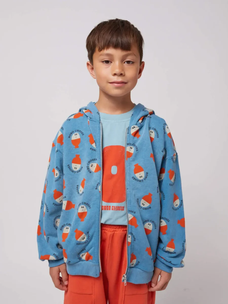 Bobo Choses Bluza Na Zamek Morning Egg Blue - obrazek 3