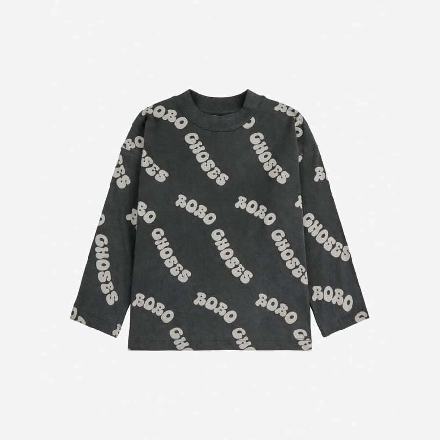 Bobo Choses Longsleeve Wavy Bobo All Over  Dark Grey