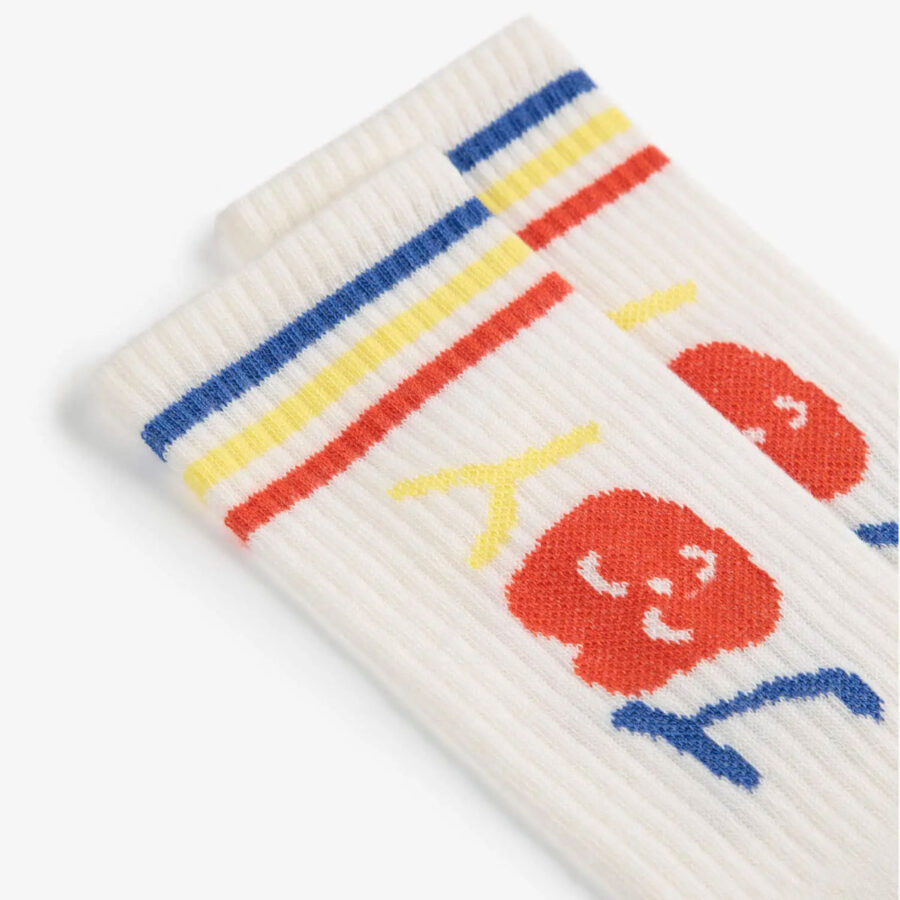 Bobo Choses Skarpetki Smiling Long Off White - obrazek 2