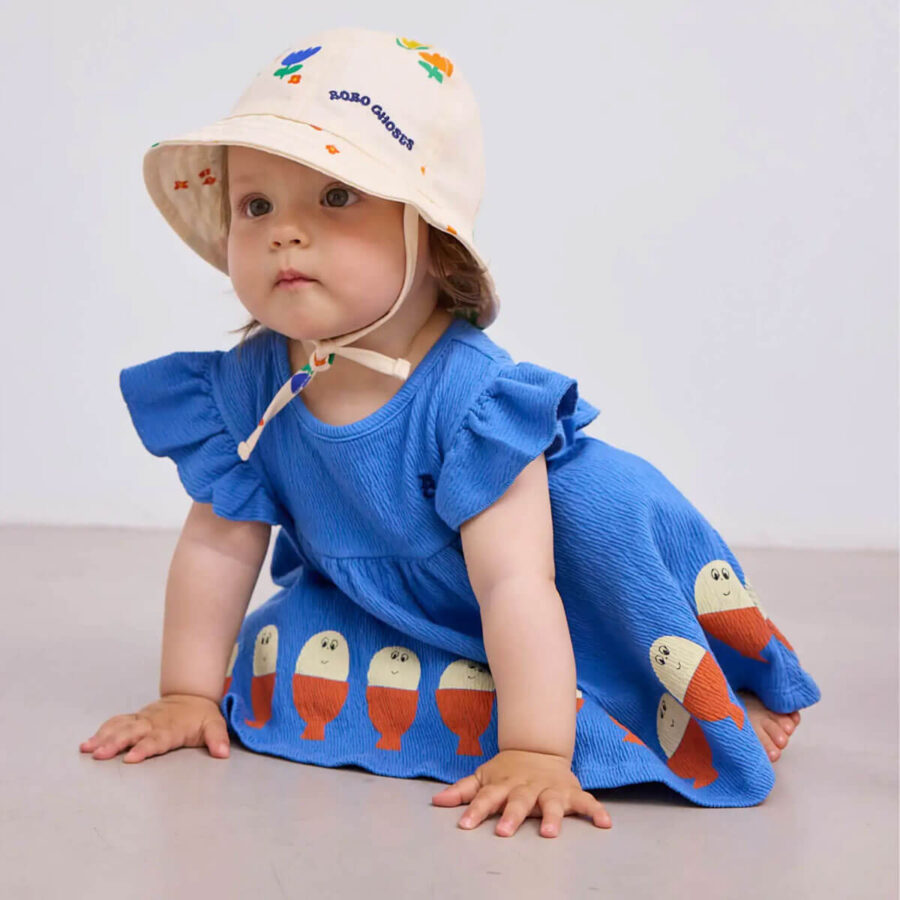 Bobo Choses Sukienka Morning Egg Ruffle Blue - obrazek 2