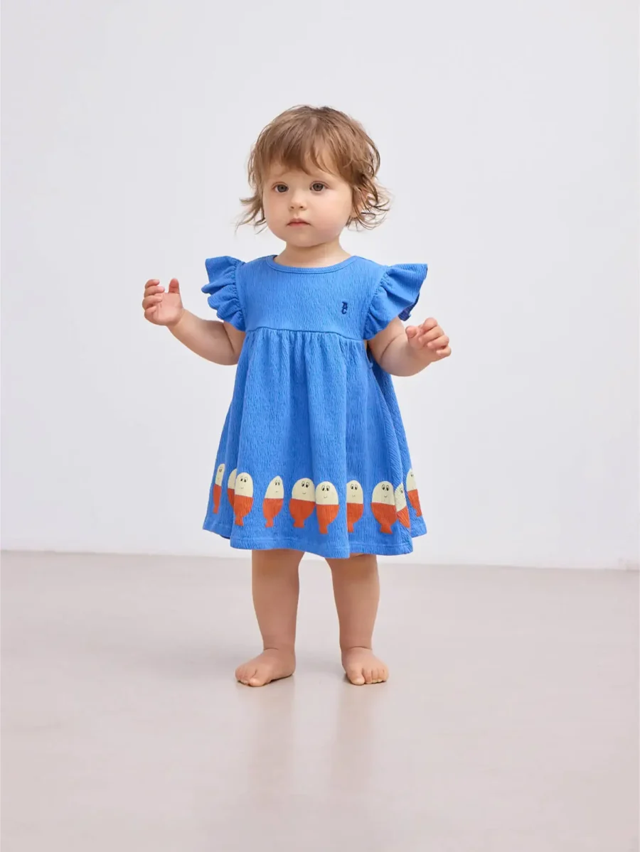 Bobo Choses Sukienka Morning Egg Ruffle Blue - obrazek 7