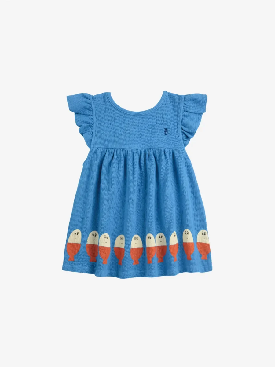 Bobo Choses Sukienka Morning Egg Ruffle Blue - obrazek 6