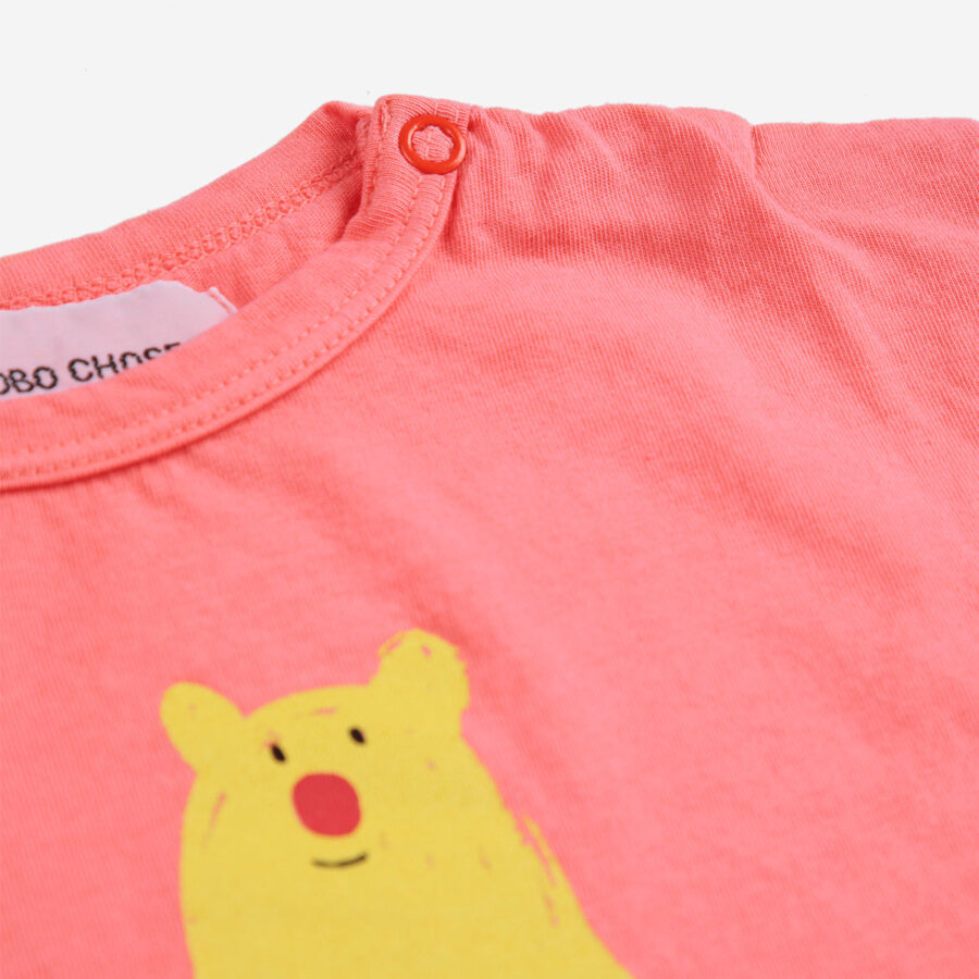 Bobo Choses T-Shirt Hug Me Bear Coral Pink - obrazek 2