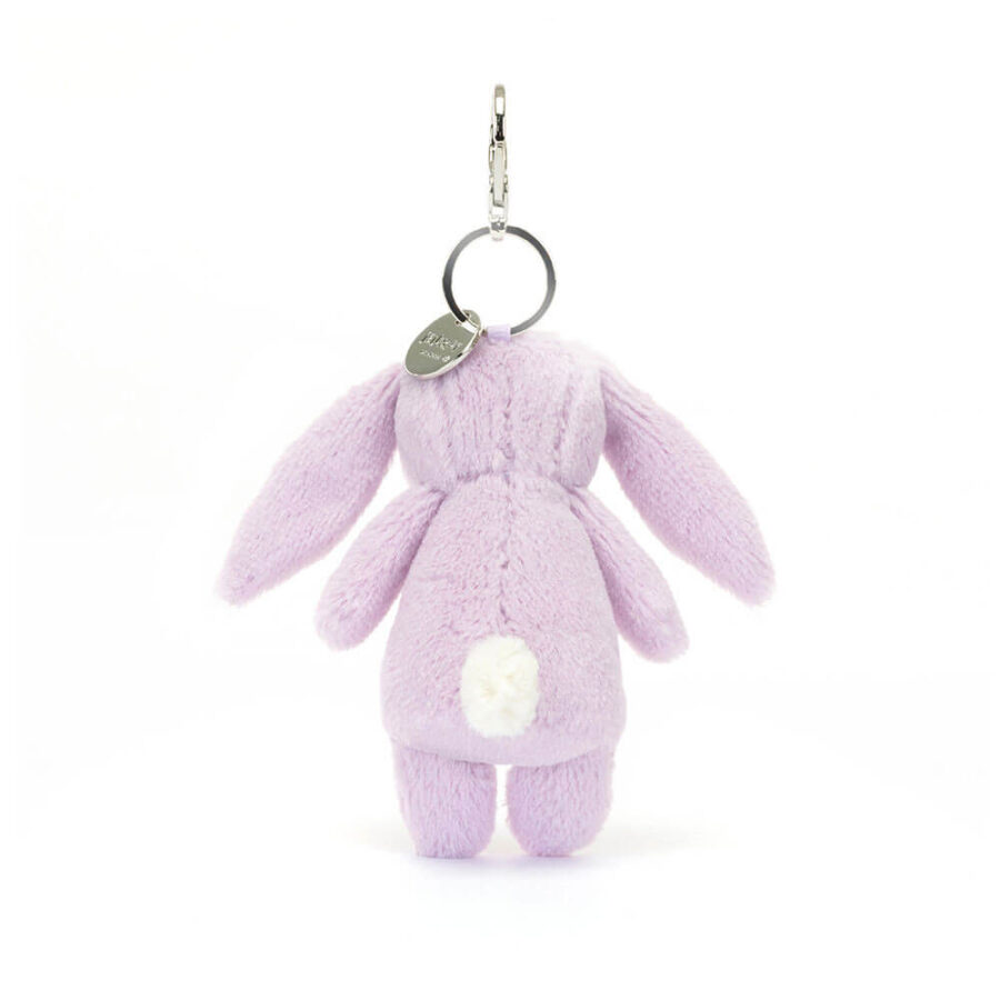 Jellycat Breloczek Króliczek Fioletowy z Kwiecistymi Uszami 17 cm - obrazek 2