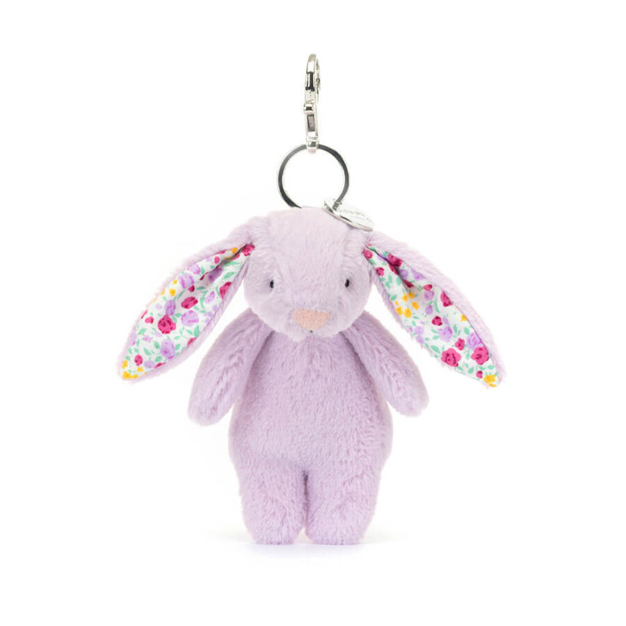 Jellycat Breloczek Króliczek Fioletowy z Kwiecistymi Uszami 17 cm