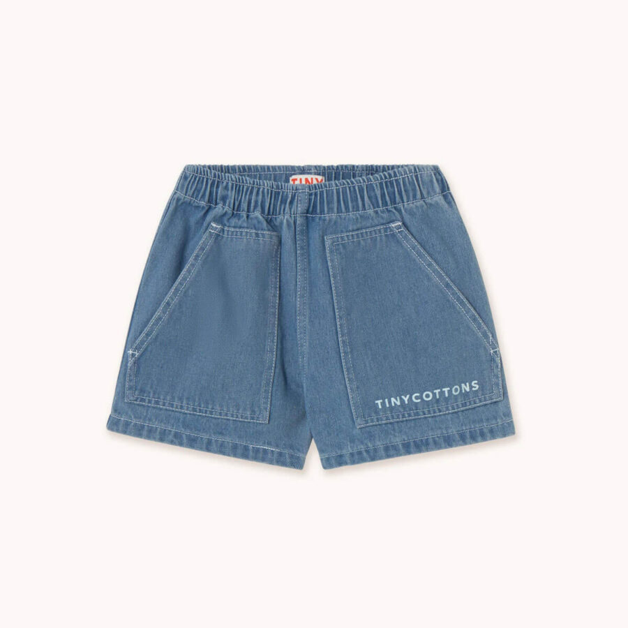 Tinycottons Krótkie Spodenki Graphic Denim Light Blue Denim