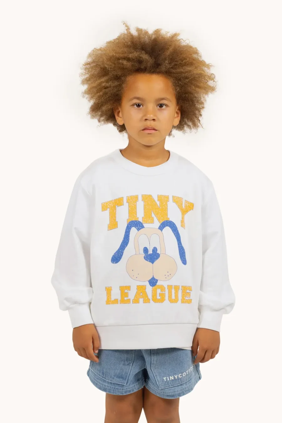 Tinycottons Bluza Tiny League Graphic Off White - obrazek 3