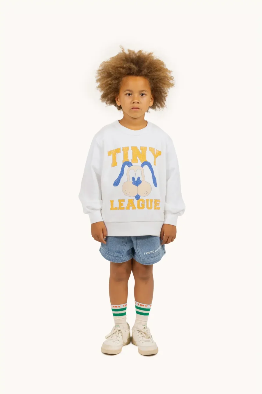 Tinycottons Bluza Tiny League Graphic Off White - obrazek 4