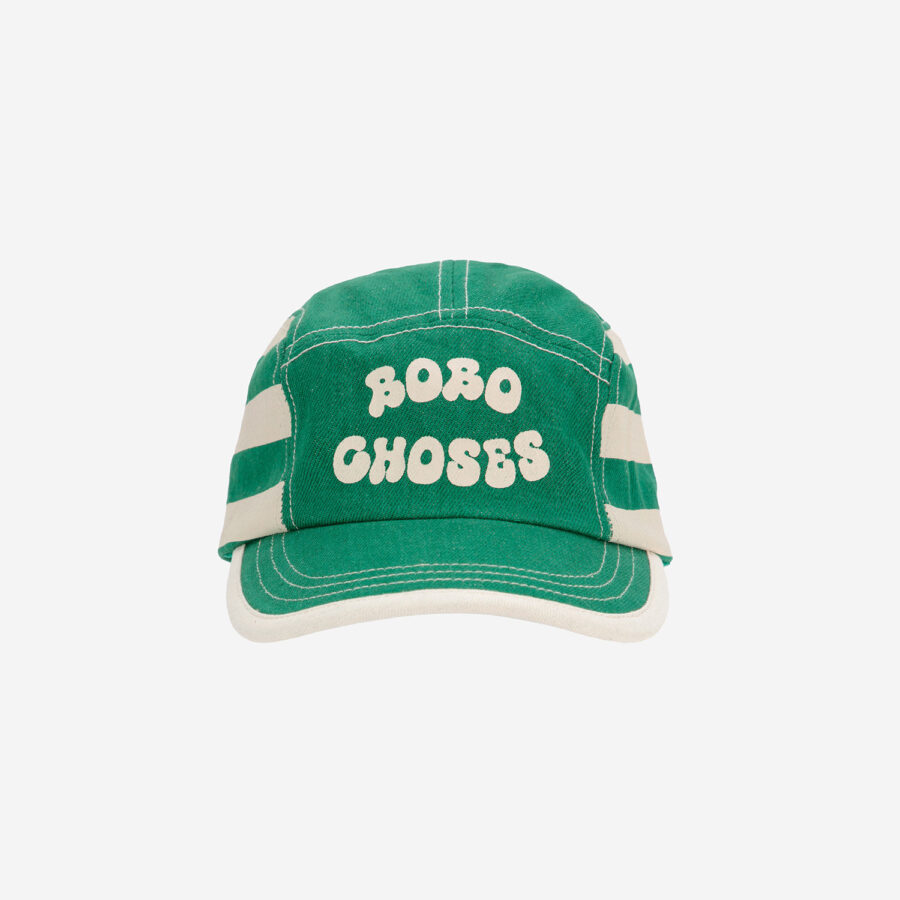 Bobo Choses Czapka Z Daszkiem Green Stripes Light Green