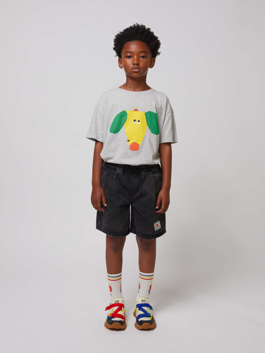 Bobo Choses Krótkie Spodenki Smiling Black Denim Dark Grey - obrazek 4