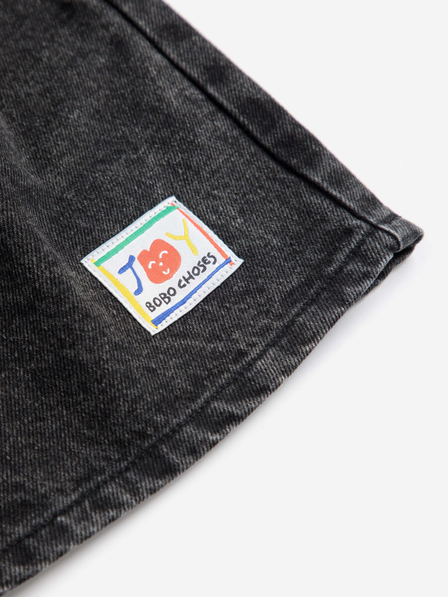 Bobo Choses Krótkie Spodenki Smiling Black Denim Dark Grey - obrazek 6