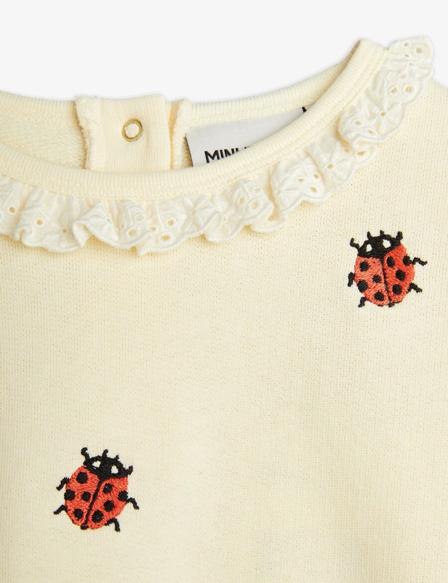 Mini Rodini Bluza Ladybug Lace Off White - obrazek 5