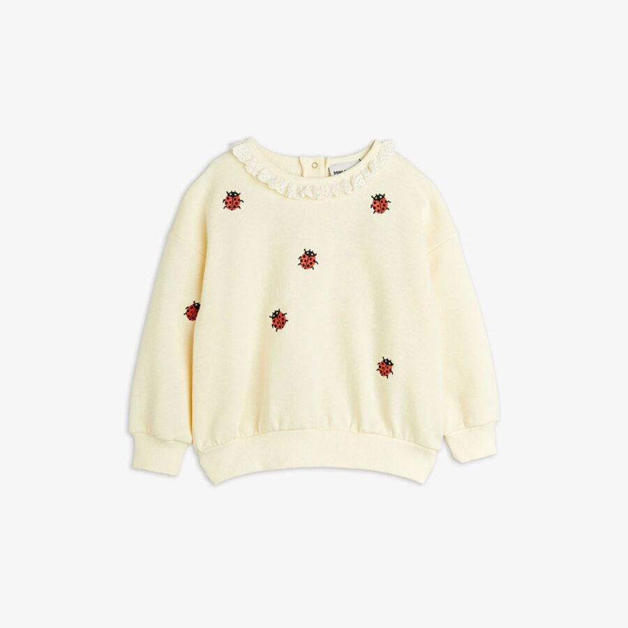 Mini Rodini Bluza Ladybug Lace Off White