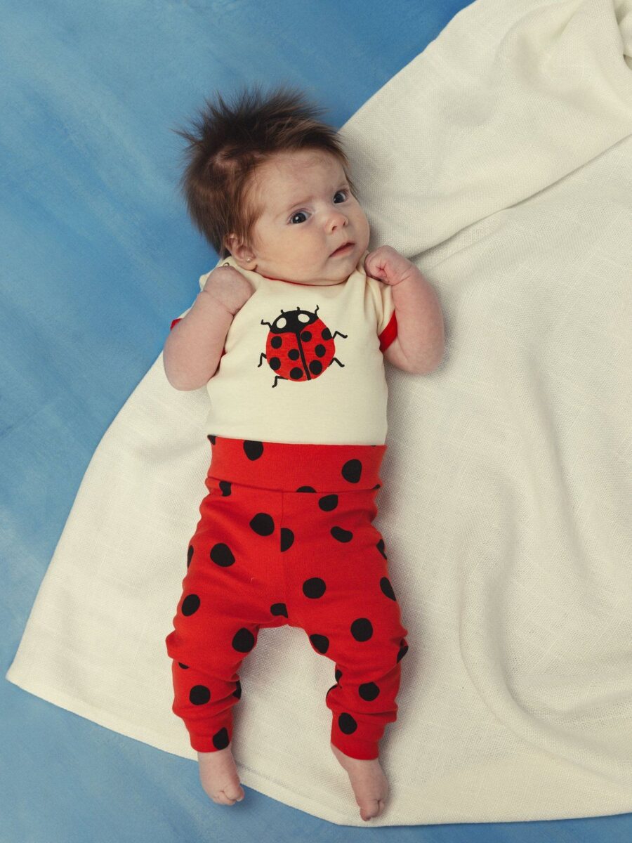 Mini Rodini Body Ladybug Off White - obrazek 5