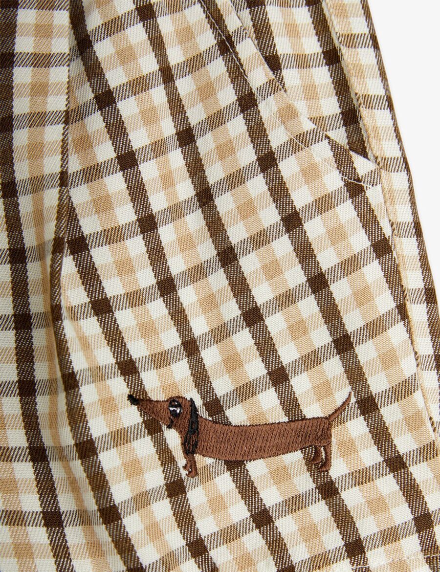 Mini Rodini Spodenki Gingham Beige - obrazek 3