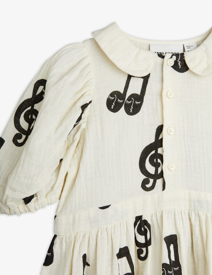 Mini Rodini Sukienka Note Muslin White - obrazek 4