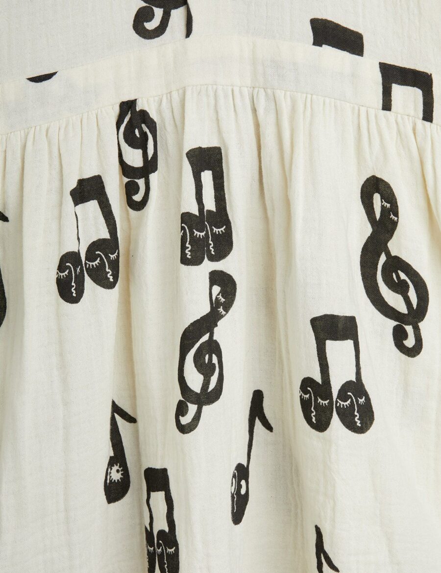 Mini Rodini Sukienka Note Muslin White - obrazek 5