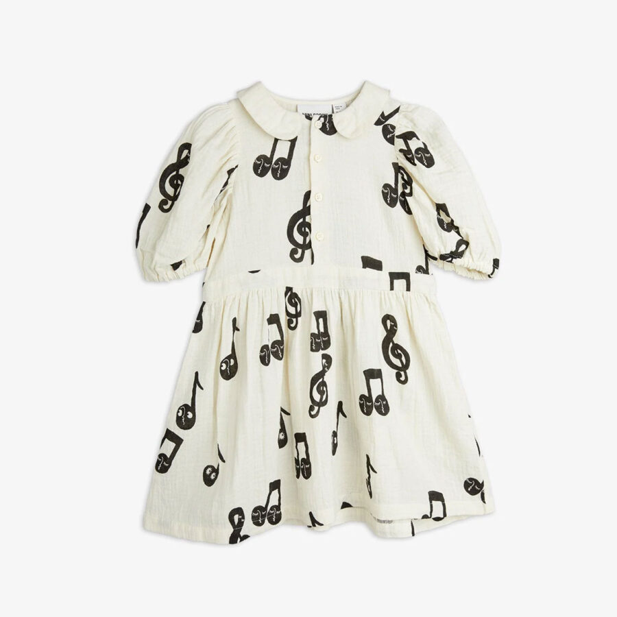 Mini Rodini Sukienka Note Muslin White