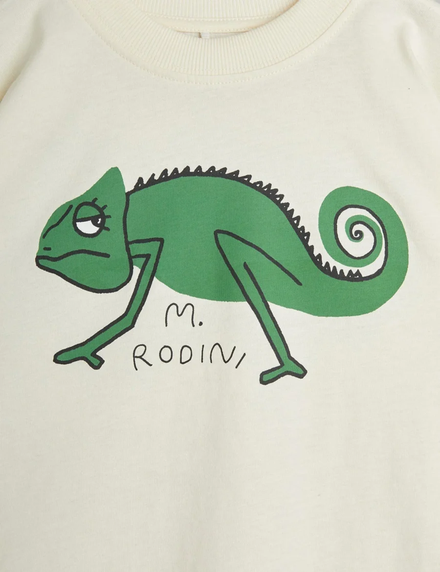 Mini Rodini T-Shirt Lizard Off White - obrazek 3