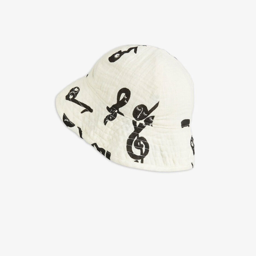 Mini Rodini Kapelusz Note Muslin White - obrazek 2