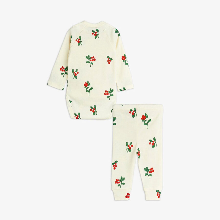 Mini Rodini Zestaw Dla Niemowlaka Body I Legginsy Lingonberries Off White - obrazek 2