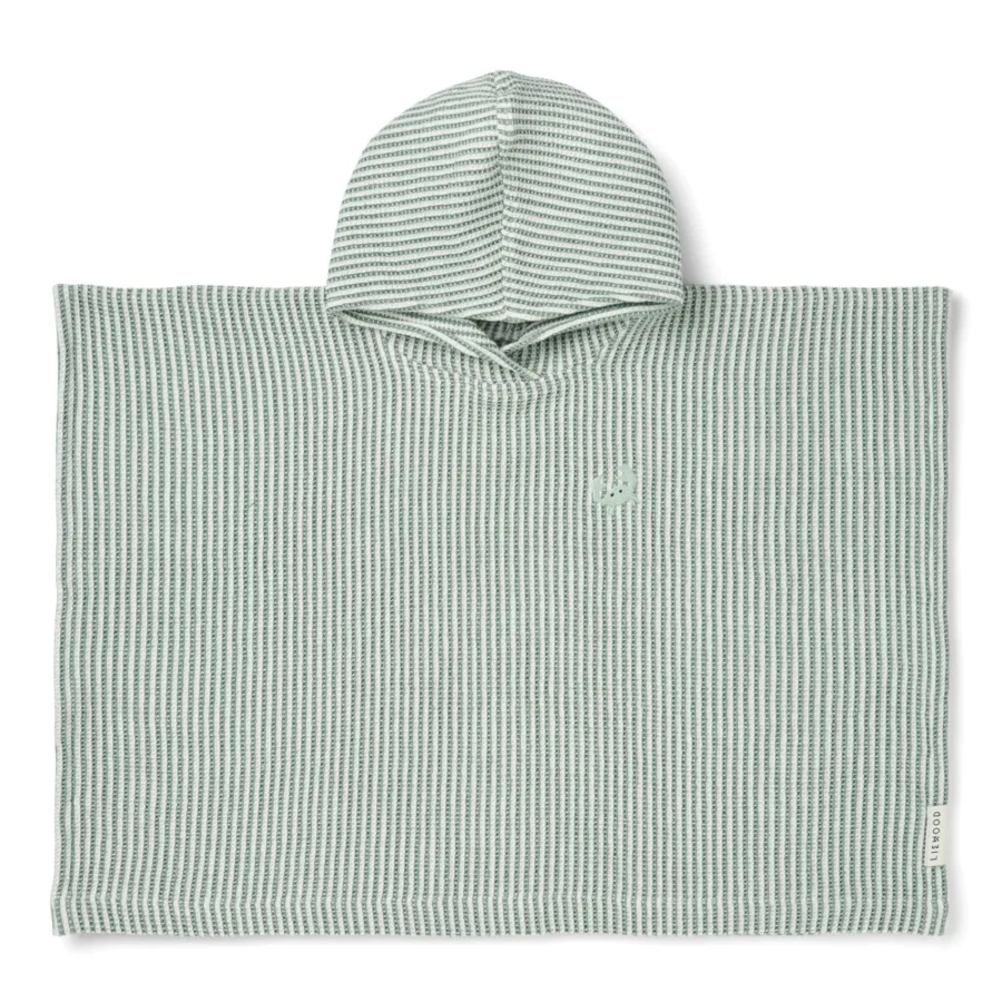Liewood Ponczo Paco Embroidery Y/D stripe Peppermint / Creme de la creme