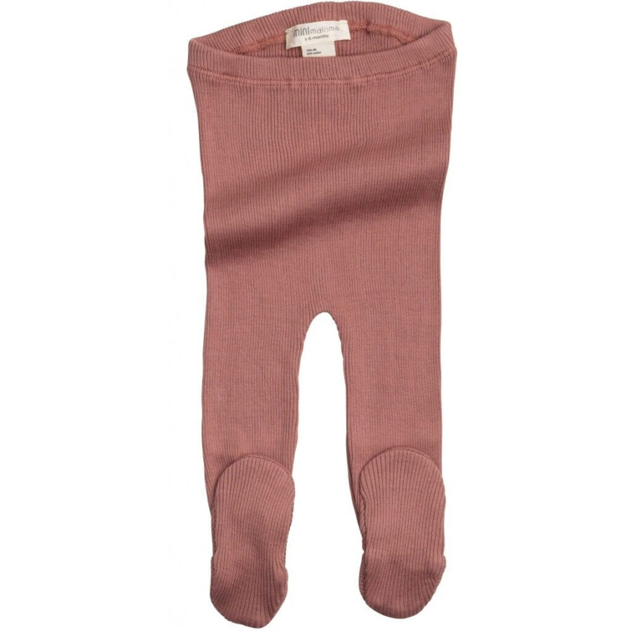 Minimalisma Półśpiochy/Legginsy Niemowlęce Ze Stópkami Bamse Antique Red