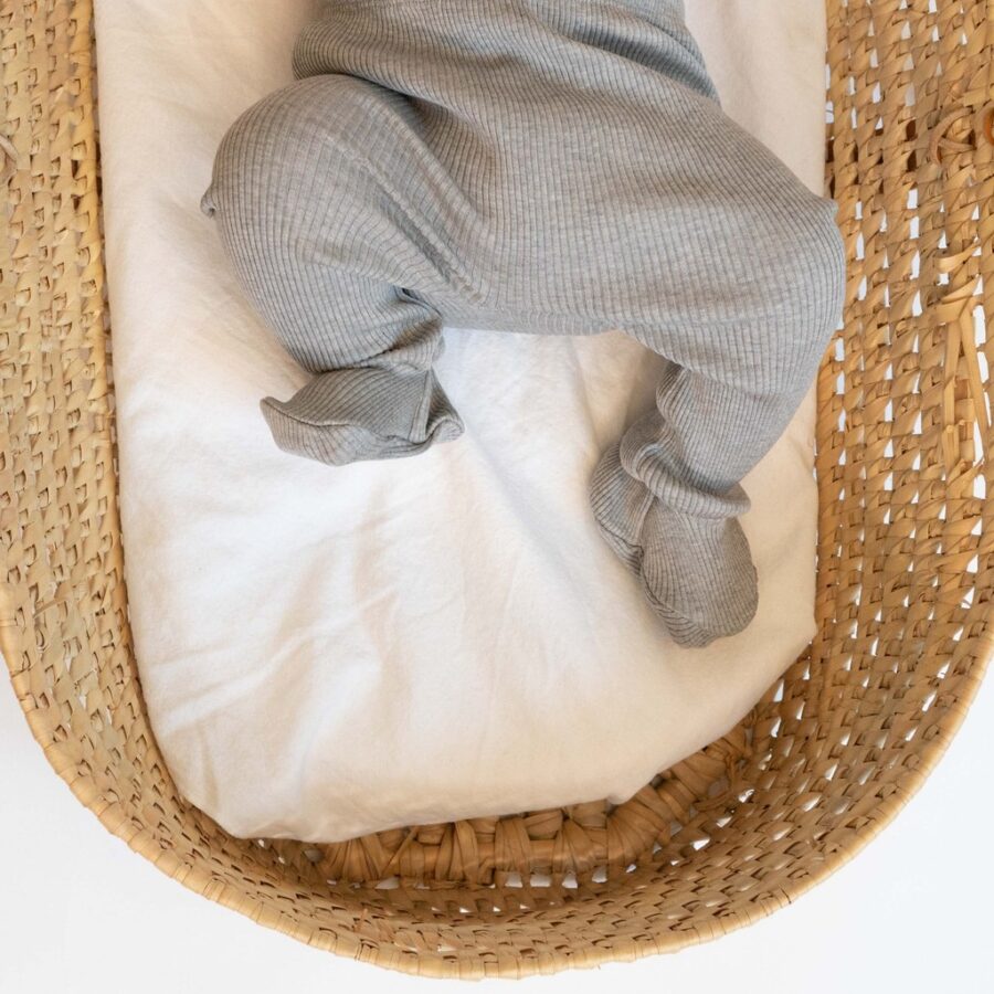 Minimalisma Półśpiochy/Legginsy Niemowlęce Ze Stópkami Bamse Grey Melange - obrazek 2